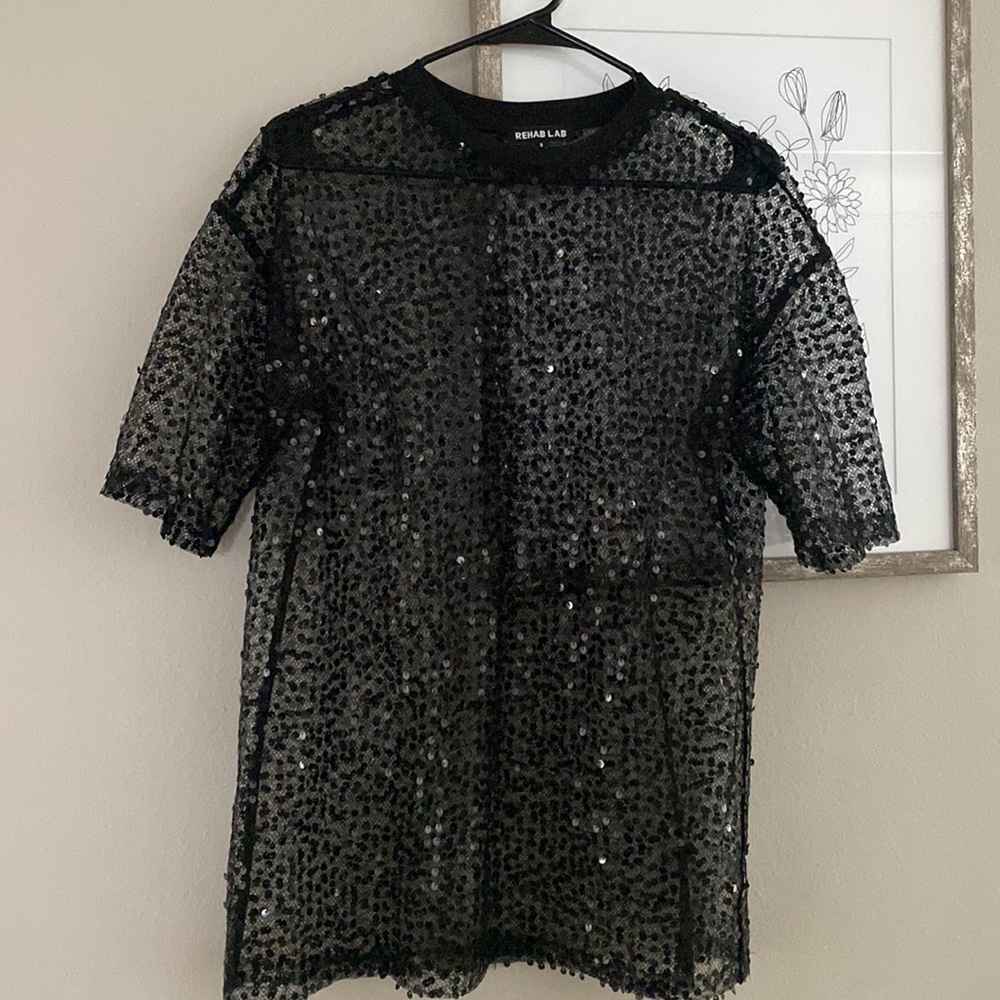 Black See-thru sequin shirt